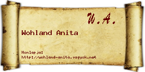 Wohland Anita névjegykártya