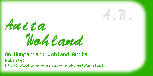 anita wohland business card